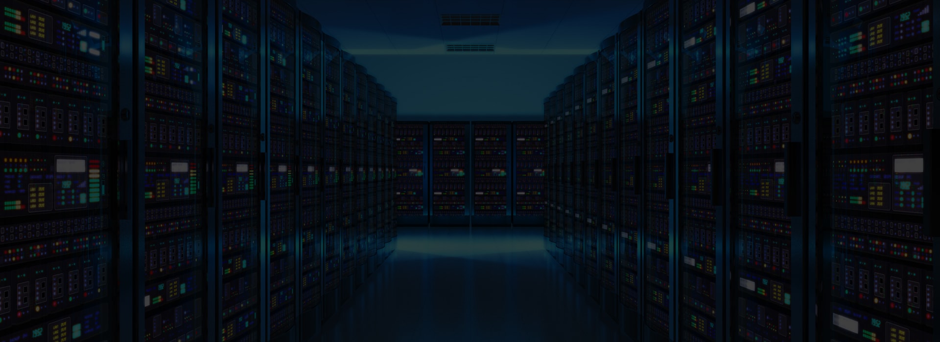 Modern API web network and Oracle 12 database storage server room