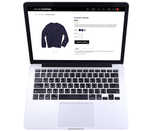 ecommerce website product page of a sweater