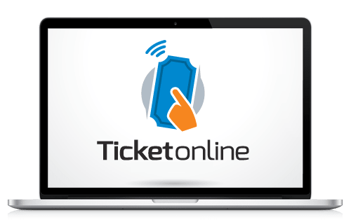 Man holding phone with ticketing app
