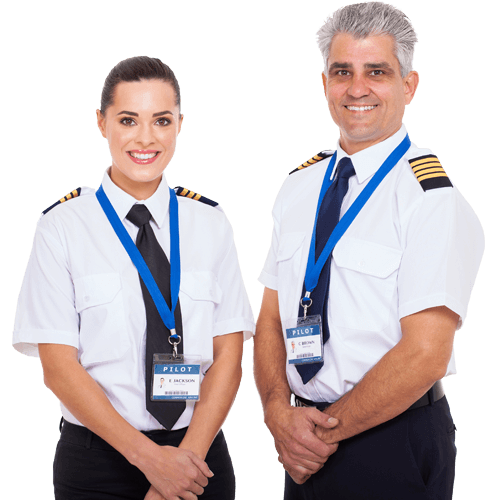 Two pilots, female and male, representing the end users of iot application development.