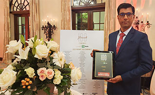 Prem Khatri, vice president of operations at Chetu, receives the Private 100 companies plaque at the South Florida Business Journal’s private dinner held recently at the Indian Creek Country Club, which gathered executives representing the top 100 private companies in South Florida.