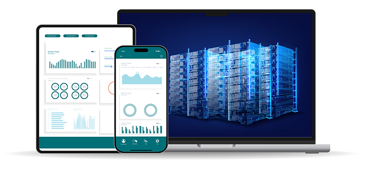 AI-Powered Managed NOC Solutions for Enhanced Performance Computer screen with charts, tablet and phone, laptop showing AI-Powered Managed NOC Solutions for Enhanced Performance