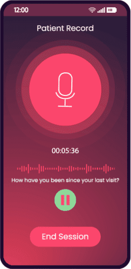 Pantalla de celular con App de Asistencia Auditiva